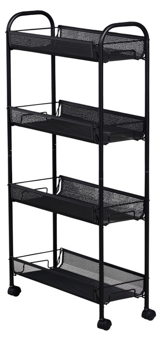 Rullevogn m/4 kurve sort - DAY